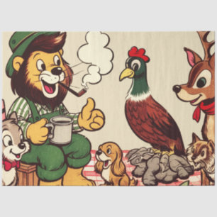 Papel De Seda Histórias em quadrinhos De Animais Vintage