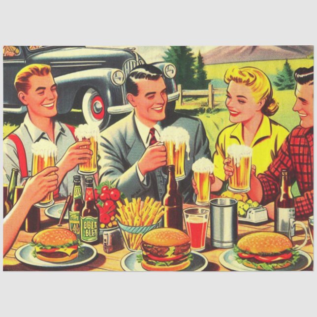 Papel De Seda Histórias em quadrinhos de Retro Picnic (Frente )