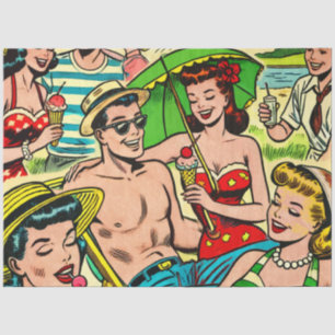 Papel De Seda Histórias em quadrinhos de Verão Vintage