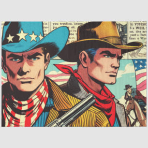 Papel De Seda Histórias em quadrinhos Vintage Cowboy