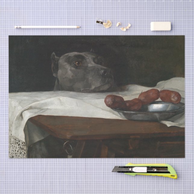 Papel De Seda histórico Great Dane Caesar Wilhelm Trübner (Arte )