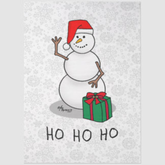 Papel De Seda Ho Ho Feliz Papais noeis de Natal Bonito Snowman