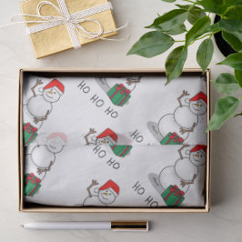 Papel De Seda Ho Ho Feliz Papais noeis de Natal Bonito Snowman