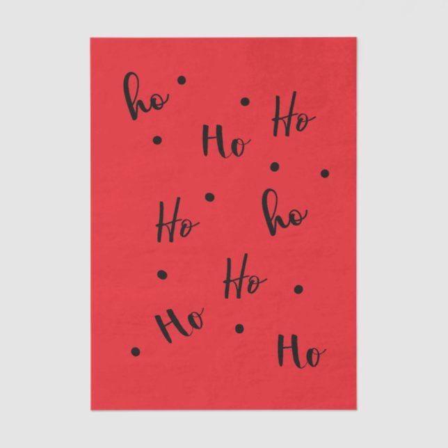 Papel De Seda Ho Ho Ho Christmas Red Background (Frente )