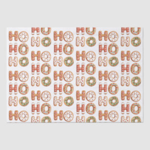 Papel De Seda Ho Ho Ho Gingerbird Cookie Natal