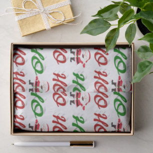Papel De Seda Ho Ho Ho Papai Noel Natal vermelho verde roteiro