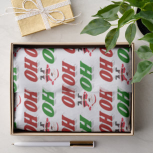 Papel De Seda Ho Ho Ho Papai Noel tipografia de Natal
