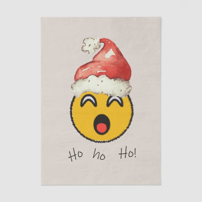 Papel De Seda Ho Ho Ho smiley santa (Frente )