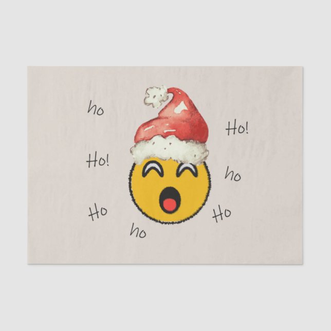 Papel De Seda Ho Ho Ho smiley santa (Frente )