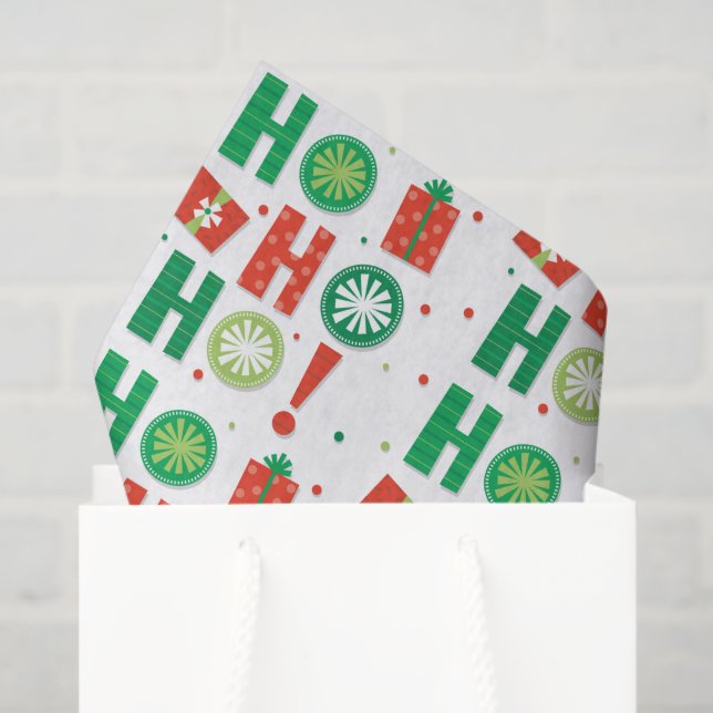 Papel De Seda Ho Ho Moderno Natal (Sacola de presentes)