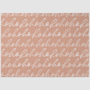 Papel De Seda Ho Ho Script Brown White Natal