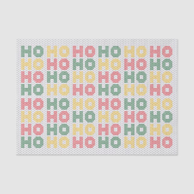 Papel De Seda Ho Ho Typografia Sweater de Natal (Frente )