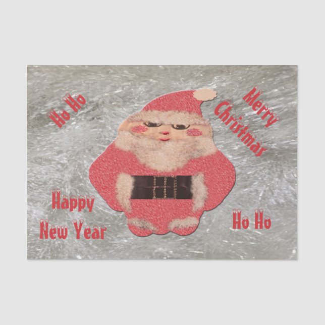 Papel De Seda Ho Papais noeis Ivory Glitter (Frente )