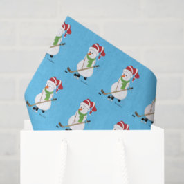 Papel De Seda Hockey Snowman Christmas