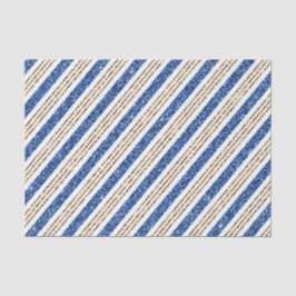 PAPEL DE SEDA HOLIDAY BLUE & GOLD GLITTER LOOK STRIPES