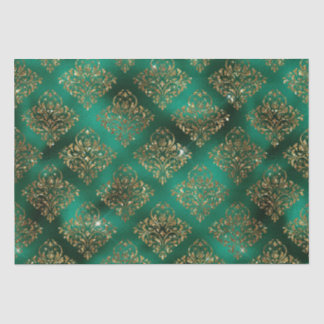Papel De Seda Holiday Dourado Natal Metálico Damasco Elegante