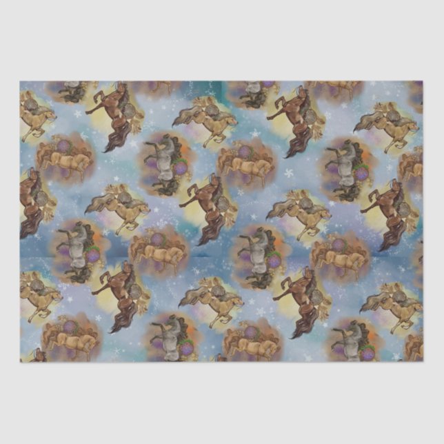 Papel De Seda Holiday Dreamcatcher Western Horses (Frente )