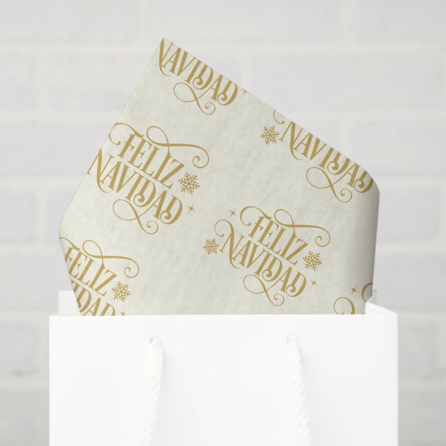 Papel De Seda Holiday Feliz Navidad Tissue Paper (Sacola de presentes)