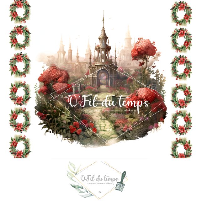 Papel De Seda Holiday Magical Castle Decoupage Paper (Criador carregado)