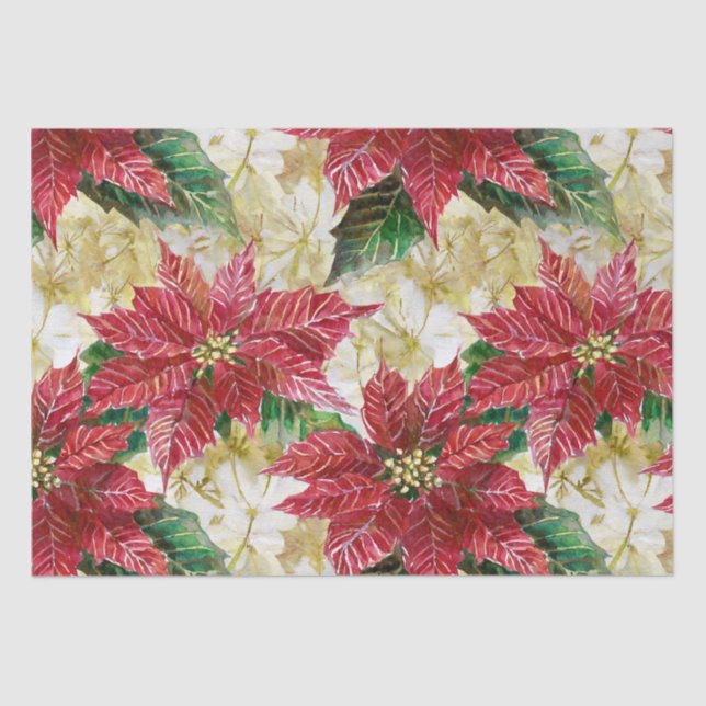Papel De Seda Holiday Poinsettia (Frente )