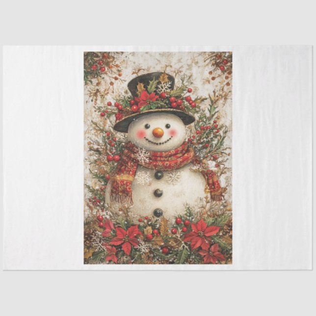Papel De Seda Holiday Snowman (Frente )
