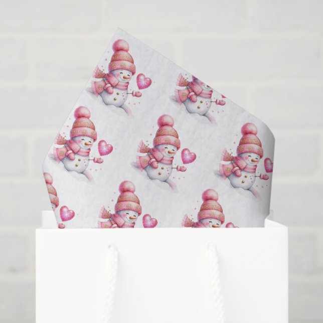 Papel De Seda Holiday Snowman Tissue Paper (Sacola de presentes)