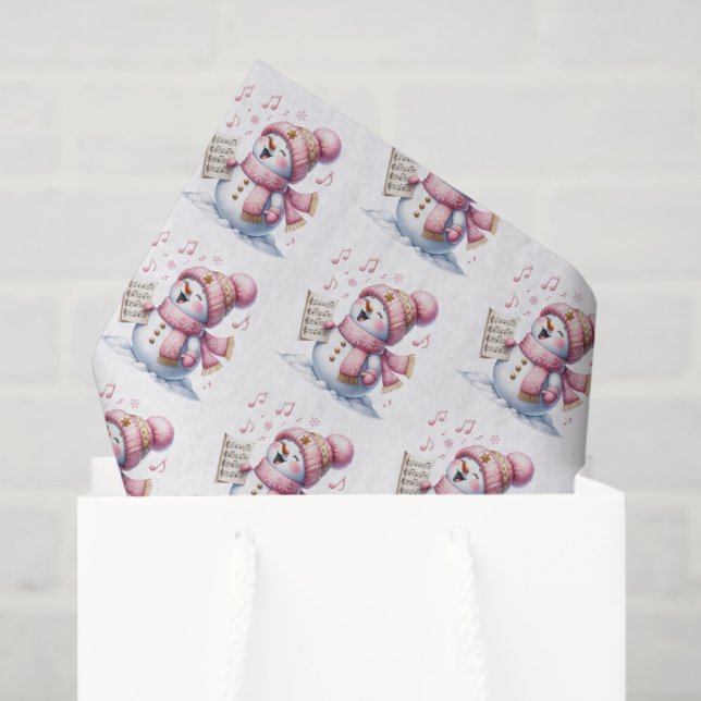 Papel De Seda Holiday Snowman Tissue Paper (Sacola de presentes)