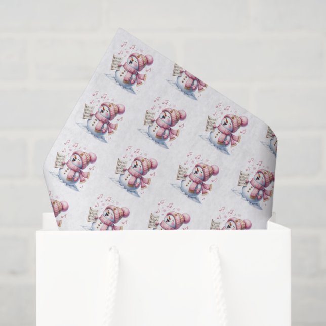 Papel De Seda Holiday Snowman Tissue Paper (Sacola de presentes)