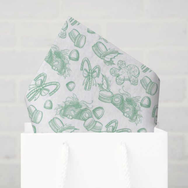 Papel De Seda Holiday Sweets- Mint (Sheer) (Sacola de presentes)