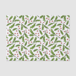 Papel De Seda Holly Berry Sprig Pattern