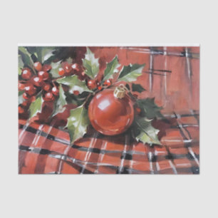 Papel De Seda Holly e Ornament de Natal