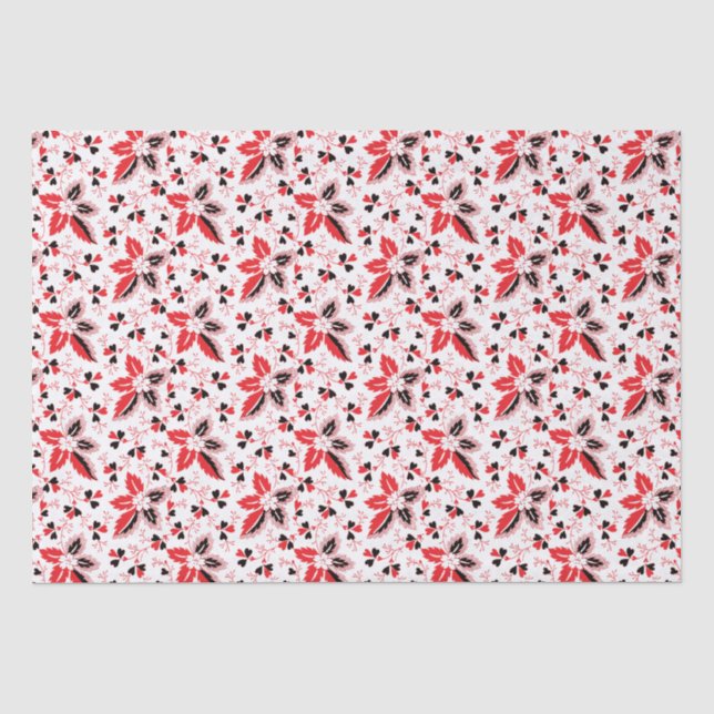Papel De Seda Holly Folhas e Flores (Frente )
