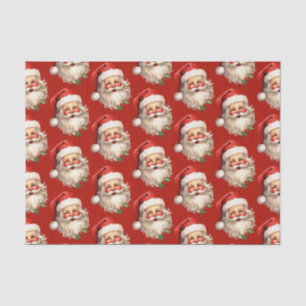 Papel De Seda Holly Jolly Santa Claus - Padrão de Natal Retroati