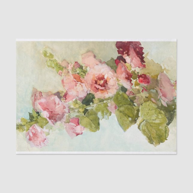 Papel De Seda Hollyhocks por Franz Bischoff (Frente )