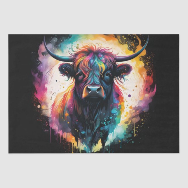 Papel De Seda Holográfico Espectral Vaca do Planalto, (Frente )