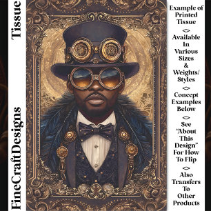 Papel De Seda Homem Afro-Americano Legal Steampunk CM6 Decoupage