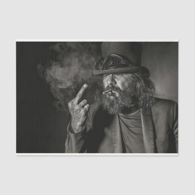 Papel De Seda Homem com barba suando (Frente )