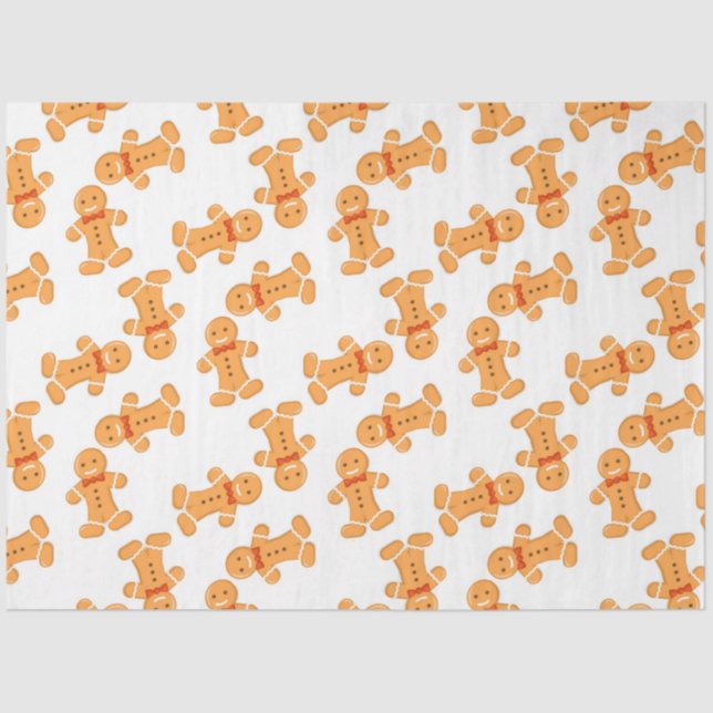 Papel De Seda Homem de pão-de-gengibre, branco (Frente )