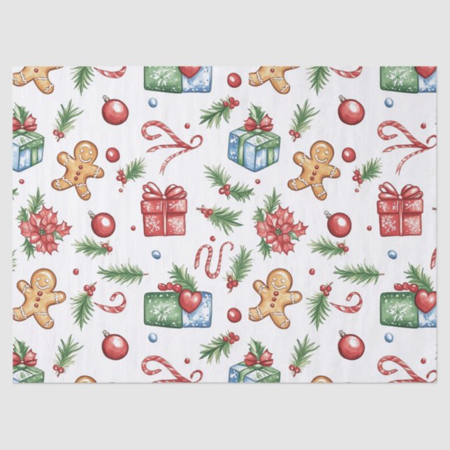Papel De Seda Homem-pão de Natal bonito (Frente )