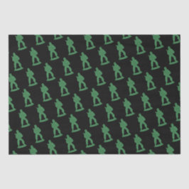 Papel De Seda Homens do Exército Verde em Padrão Negro