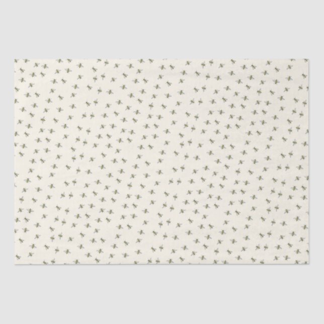 Papel De Seda Honeybee in Flight Ivory Tissue Paper (Frente )