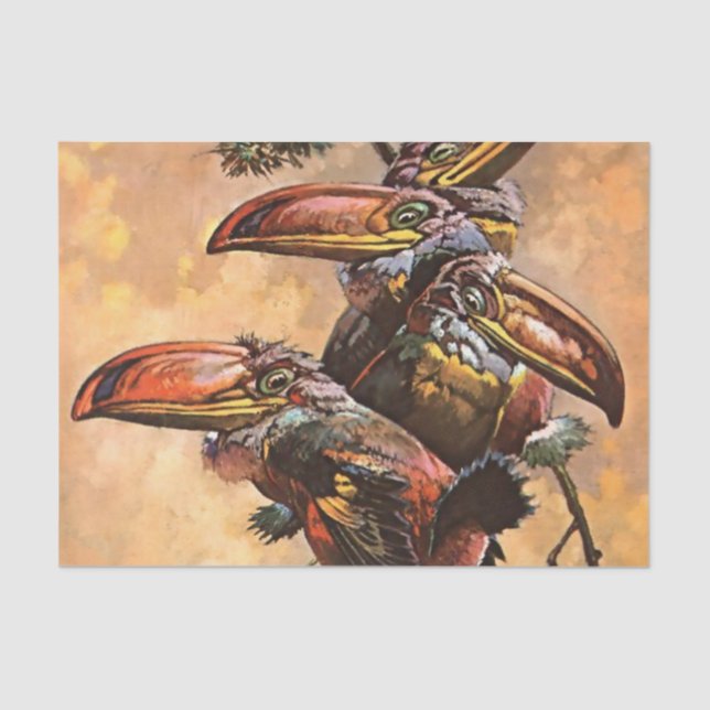 Papel De Seda "Hornbill" Fantasy Art de Harry Rountree (Frente )