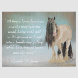 Papel De Seda Horse ama a citação da liberdade