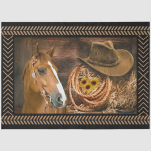 Papel De Seda Horse Cowboy Hat Lasso Fogueiros Ocidentais