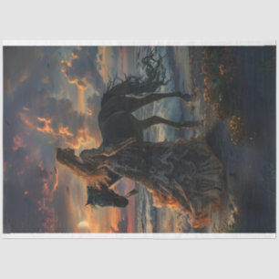 Papel De Seda Horse & Lady Beach e Sun Set Decoupage,