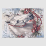 Papel De Seda Horse Winter Christmas Watercolor<br><div class="desc">Horse Winter Christmas Watercolor</div>