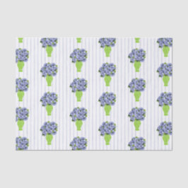 Papel De Seda Hortênsia Azul Casamento no Chuveiro Monograma Cos