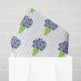 Papel De Seda Hortênsia Azul Casamento no Chuveiro Monograma Cos