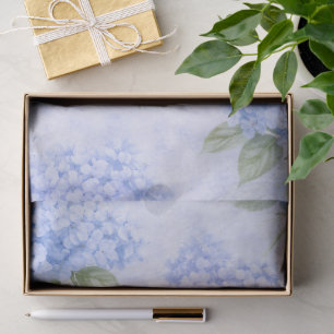 Papel De Seda Hortênsia Azul Floral