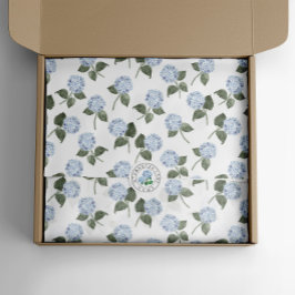Papel De Seda Hortênsia Azul Floral em Flor